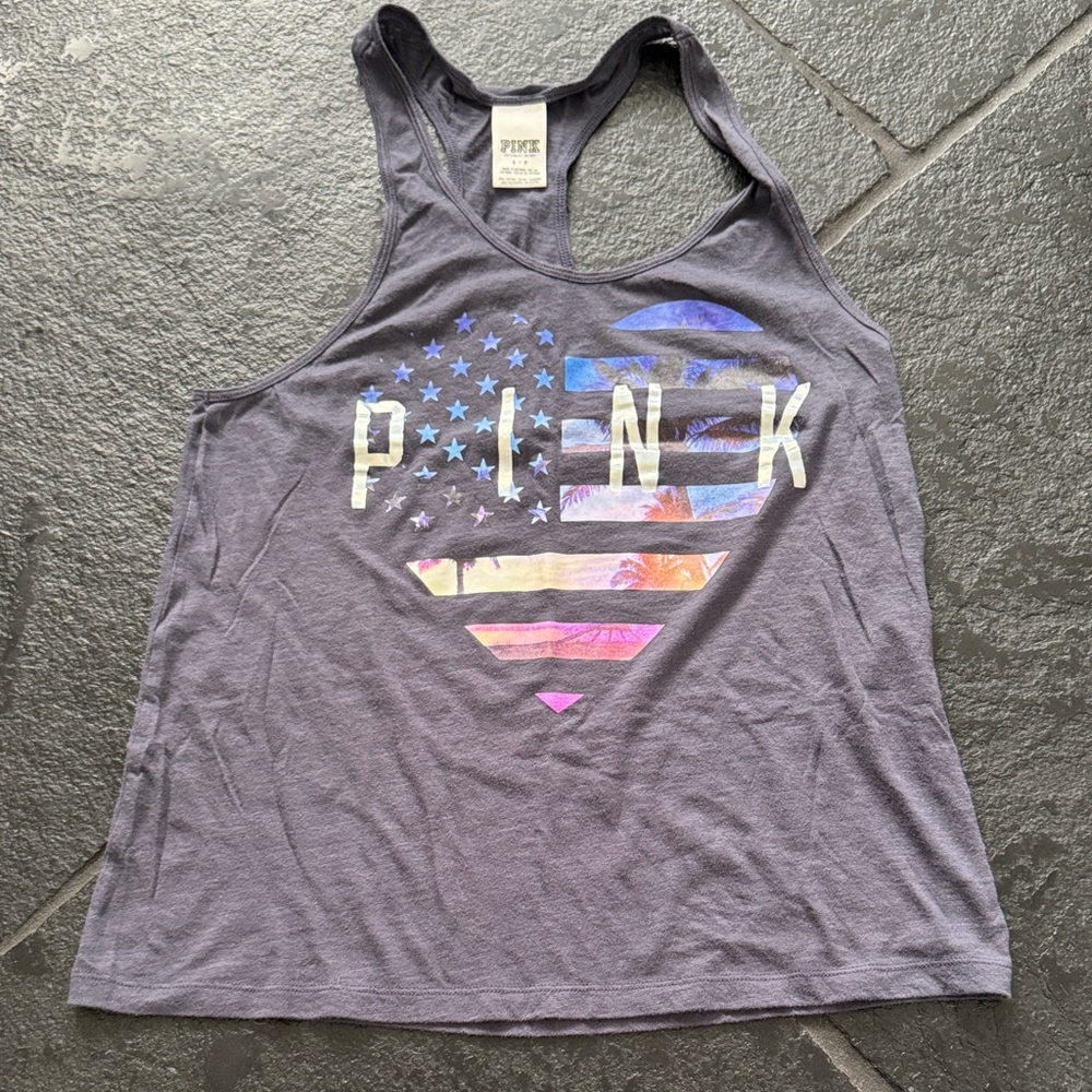 PINK Victoria's Secret Tank with Graphic Design